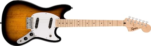 Squier by Fender スクワイヤー エレキギター Squier Sonic™ Mustang®, Maple Fingerboard, White Pickguard, 2-Color Sunburst ソフトケース付きの外観・全体像 画像