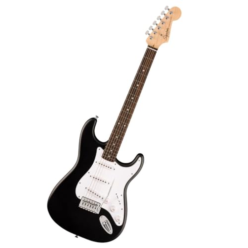 Squier by Fender スクワイヤー エレキギター Debut Collection™ Stratocaster®, Laurel Fingerboard, White Pickguard, Black ソフトケース付きの外観・全体像 画像