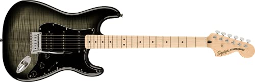 Squier by Fender エレキギター Affinity Series™ Stratocaster® FMT HSS, Maple Fingerboard, Black Pickguard, Black Burst ソフトケース付き 1枚目 画像