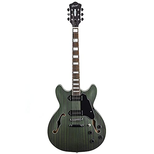 GROTE Full Scale Electric Guitar Semi-Hollow Body Guitar P90 Bone Nut Matte Paint (Green) 1枚目 画像
