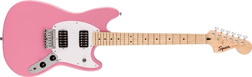 Squier by Fender スクワイヤー エレキギター Squier Sonic™ Mustang® HH, Maple Fingerboard, White Pickguard, Flash Pink ソフトケース付きの外観・全体像 画像