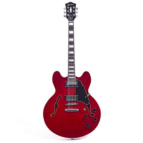 GROTE Jazz Electric Guitar Semi-Hollow Body (Red)の外観・全体像 画像
