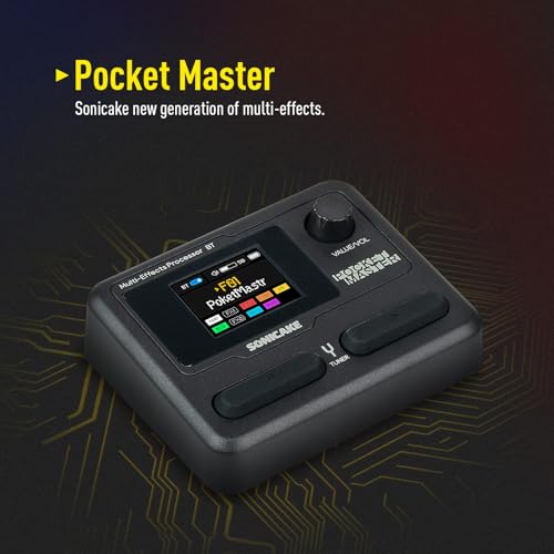 SONICAKE マルチエフェクター ギター/ベースアンプ モデリング IR キャビネット シミュレーション ステレオ OTG USB オーディオ インターフェイス BT オーディオ 1.77 インチ LCD カラー スクリーン 内蔵リチウム電池 Pocket Master (グレー)の詳細・まとめ 画像