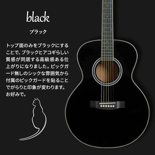 Eris. Aproa アコースティックギター 弾きやすい628mmスケール エリス アプロア (初心者12点セット, グロス/ブラック)の詳細・まとめ 画像