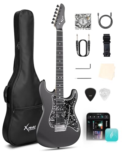 Enya XMARI スマートエレキギター - 内蔵DSPエフェクター・4プリセット・USB-C OTG録音機能・カスタムセラミックピックアップ搭載、カーボンファイバーボディ (ギグバッグ・ストラップ・ケーブル・ピック付属) 1枚目 画像