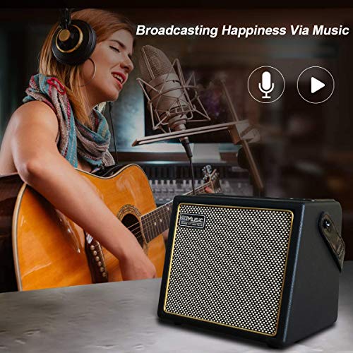 Coolmusic BP MINI アコースティック ギター アンプ、30 ワット BT スピーカー マイク入力付き充電式ポータブル アンプ ボリューム バス トレブル コントロール リバーブ コーラス効果をサポートの特徴・詳細 画像