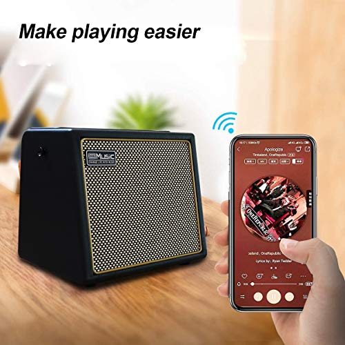 Coolmusic BP MINI アコースティック ギター アンプ、30 ワット BT スピーカー マイク入力付き充電式ポータブル アンプ ボリューム バス トレブル コントロール リバーブ コーラス効果をサポートの詳細・まとめ 画像