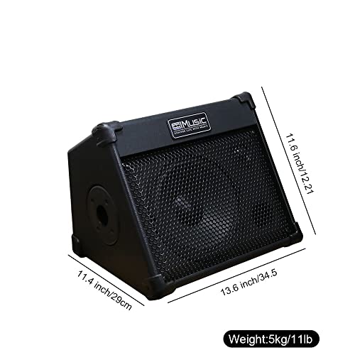 Coolmusic Battery Powered Acoustic amplifier,BT搭載 アコースティックギターアンプ コンパクト 軽量設計 40Wの大出力,3チャンネル、2バンドEQ、ブラックの特徴・詳細 画像