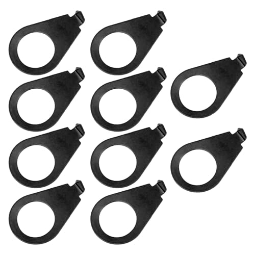 STARTIST 10個のギターノブポインタープレート、金属、ギターコントロールノブワッシャー、楽器の交換用に簡単に取り付け可能, 黒の外観・全体像 画像