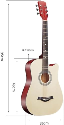 アコースティックギター 10点セット 38インチ 初心者向け 学生・子供・大人対応 入門用 練習用 ギターセット 弦・チューナー付き (ブラック)の詳細・まとめ 画像