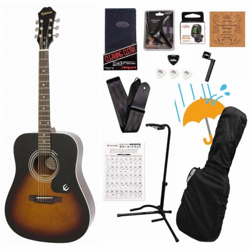 Epiphone/Songmaker DR-100 Vintage Sunburst エピフォン フォークギター アコギ 入門 初心者 DR100アコギ入門豪華12点初心者セットRの外観・全体像 画像