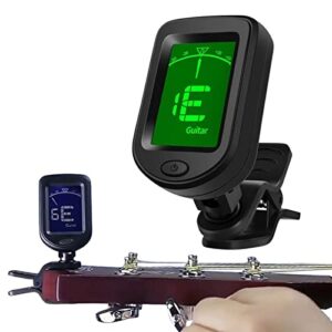 ギターチューナー チューナー ベース,アコースティックギターチューナー,クリップオンギターチューナー, LED スクリーン弦楽器チューナー クリップオン,チューナーの360度調整可能なデザインプロフェッショナルクリップ,ギター、ベース、バイオリン、ウクレレ用 1
