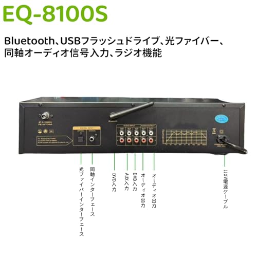 Moripe ステレオ グラフィック イコライザー 31 バンド オーディオ Bluetooth 5.4同軸光デジタルオーディオデコード、ノイズリダクション、 コンサート、ステージ、レコーディングスタジオ用 (EQ9100,ブラック)の特徴・詳細 画像
