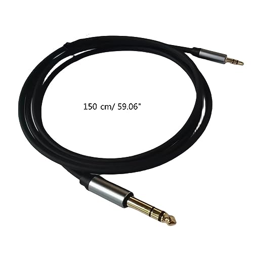 6.35mmから3.5mmケーブル エレキギターサウンドミキサー用 電子ドラム シールドライン ノイズリダクション 6.35mmから3.5mm デュアルチャンネル オス-オス エレキギター用3.5ケーブルの特徴・詳細 画像