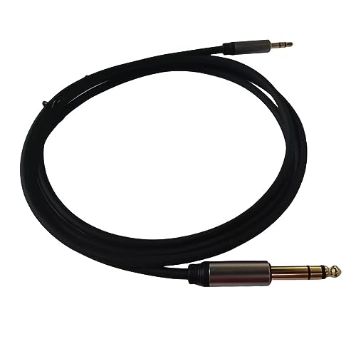 6.35mmから3.5mmケーブル エレキギターサウンドミキサー用 電子ドラム シールドライン ノイズリダクション 6.35mmから3.5mm デュアルチャンネル オス-オス エレキギター用3.5ケーブルの外観・全体像 画像