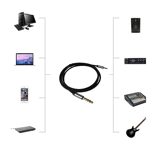 6.35mmから3.5mmケーブル エレキギターサウンドミキサー用 電子ドラム シールドライン ノイズリダクション 6.35mmから3.5mm デュアルチャンネル オス-オス エレキギター用3.5ケーブルの詳細・まとめ 画像