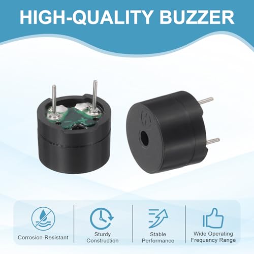 uxcell 20個 パッシブブザー DC1.5-5V 12x8.5mm 電子音ブザー アラーム 圧電ブザー 連続音 物理回路 警報 安全 開発ボード 店舗用の特徴・詳細 画像
