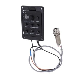 Sxhlseller 高感度チューナー、LED ディスプレイ、Presys Plus アコースティック楽器のサウンド コントロールとチューニング用 Sonicore ピックアップを備えたギター プリアンプ EQ イコライザー 1