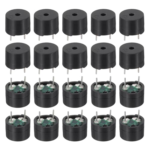 uxcell 20個 パッシブブザー DC1.5-5V 12x8.5mm 電子音ブザー アラーム 圧電ブザー 連続音 物理回路 警報 安全 開発ボード 店舗用の外観・全体像 画像