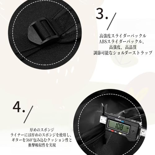 ギターケース、ショルダーバッグ、ポータブル、フロントポケット付き、電動ポータブル、大容量、調節可能なショルダーストラップ、無地、かわいい漫画デザイン、実用性と美しさが共存 40/41インチのアコースティッククラシックギターに適しています (40/41インチ ブラック) [並行輸入品]の特徴・詳細 画像