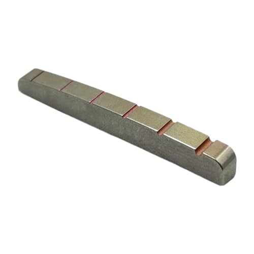 Generic エレキギター用ナット チタン合金製 ギターアクセサリー スロット付き 交換用パーツ, 42x3.5x5.1mmの外観・全体像 画像