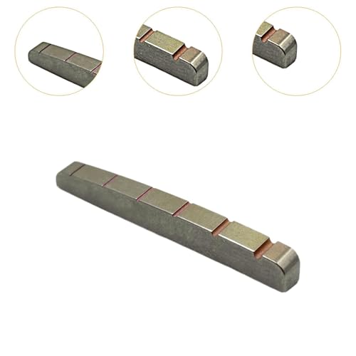 Generic エレキギター用ナット チタン合金製 ギターアクセサリー スロット付き 交換用パーツ, 42x3.5x5.1mmの特徴・詳細 画像