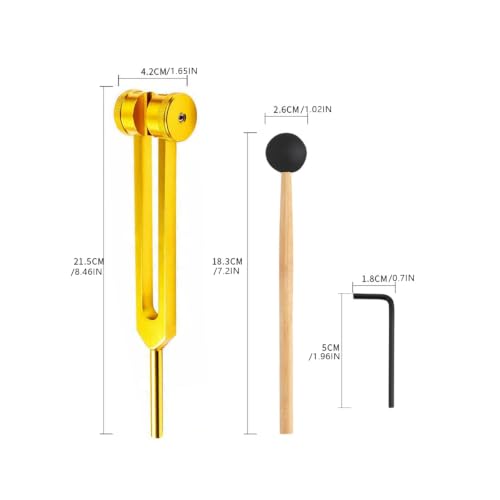振動音叉 医療用 128Hz 医療グレード アルミニウム合金 音叉 耐久性 22 * 2cm 健康健康クラブ用器具 調整ツール 健康ツール チューナー 楽器、振動、浄化、瞑想 (ゴールド)の詳細・まとめ 画像