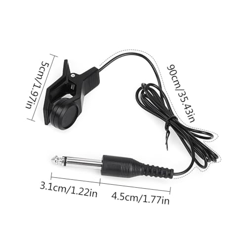 チューナーマイク 6.35mmプラグ仕様 チューナー用 コンタクトマイク 楽器調音用 高精度拾音 外部雑音遮断 接触式集音で安定チューニング ギター/バイオリン/ピアノ対応 練習・ライブ演奏に最適 (ブラック)の詳細・まとめ 画像