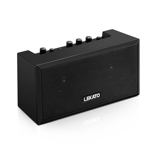 ギター 小型 ミニアンプ エレクトリックギターアンプ クリーンオーバードライブエフェクト付き 5W ミニベース Bluetooth 毎日の練習用 ポータブル（ブラック）の外観・全体像 画像