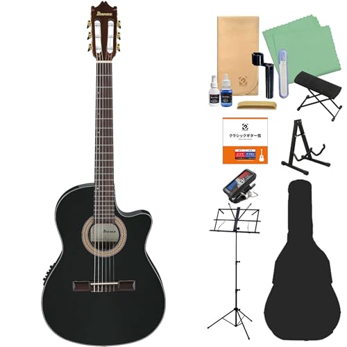 Ibanez GA35TCE 初心者14点セット BKN クラシックギター ナイロン弦 プリアンプ搭載 薄型ボディ ローズウッド指板 アイバニーズの外観・全体像 画像