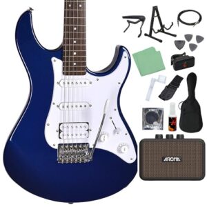 YAMAHA PACIFICA012 エレキギター 入門モデル SSHピックアップ ヤマハ パシフィカ (ミニアンプ初心者14点セット, ダークブルーメタリック) 1