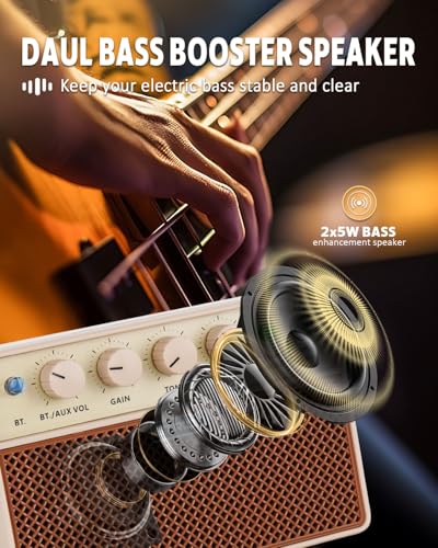 STRICH ミニベースアンプ 5W x 2 ポータブル ワイヤレス接続機能付き クリーン&ドライブチャンネル付き エレキベース用 SBA-10の詳細・まとめ 画像