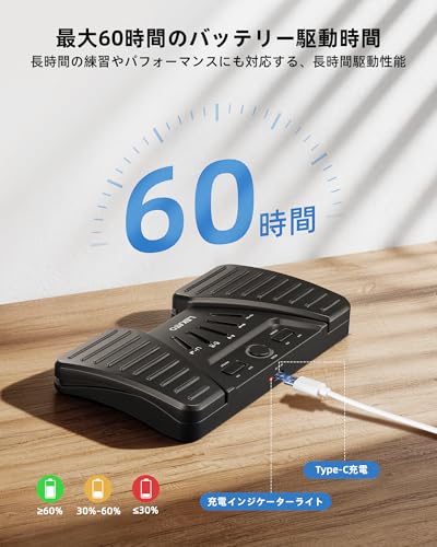 LEKATO ページターナー Bluetooth ワイヤレス 楽譜めくりペダル 充電式 フットスイッチ iPad/iOS/Android/Windows対応 アプリコントローラーの特徴・詳細 画像